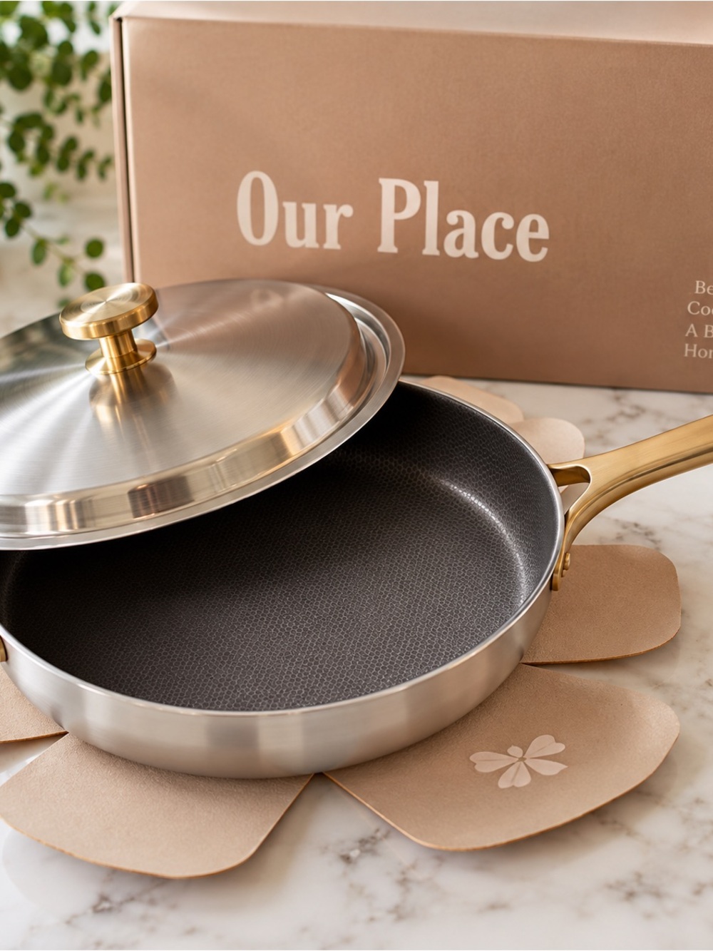 Our Place Titanium Pan w/ Gold Handle & Lid